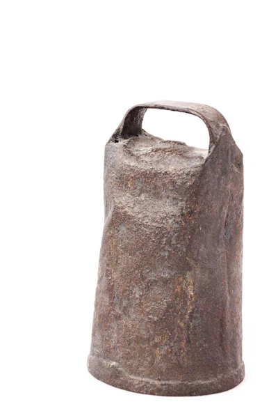 Vecchio e arrugginito campanello isolato — Foto Stock