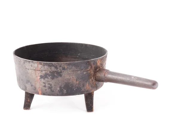 Old and rusty saucepan isolated — Stock Photo, Image