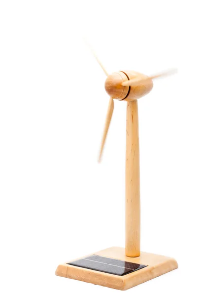 ソーラー パネルと絶縁木製風車 — ストック写真