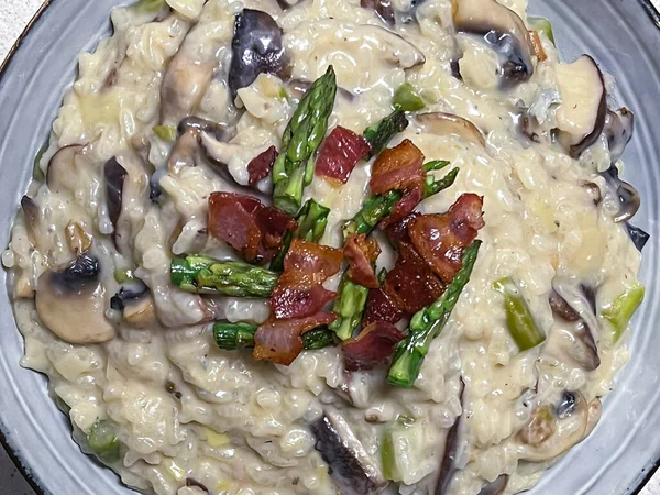 Risotto Com Gorgonzola Pêra Legumes — Fotografia de Stock