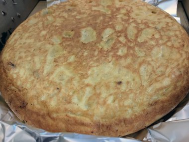 Spanish omelette on a dish (traditional Spanish food)