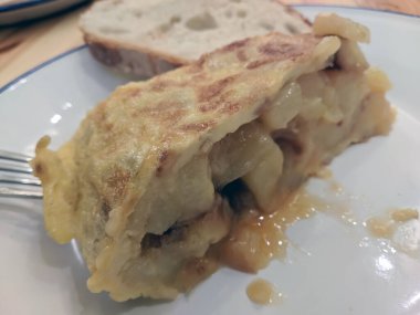 Spanish omelette on a dish (traditional Spanish food)