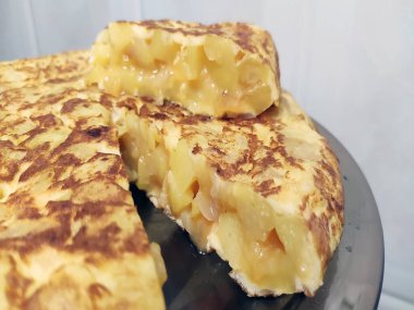 Spanish omelette on a dish (traditional Spanish food)