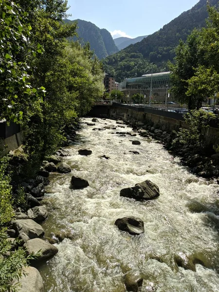 Rio Valira Passando Por Andorra — Fotografia de Stock