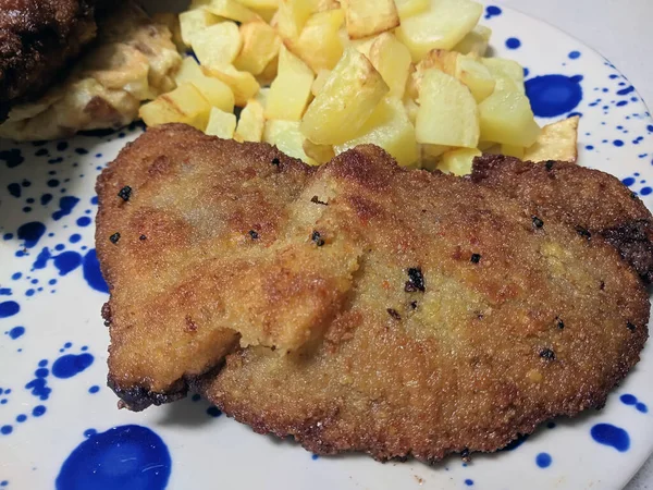 Cachopo Prato Típico Região Das Astúrias Espanha Que Consiste Dois — Fotografia de Stock