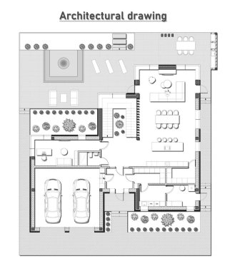 Beyaz bir arkaplan çiziyor. Mimari arka plan, poster, pankart
