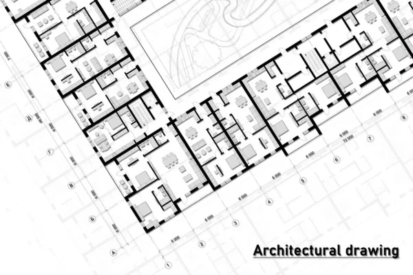 Kreslí Bílém Pozadí Architektonické Zázemí Plakát Plakát — Stock fotografie