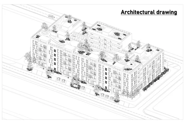 Modell Des Hauses Architektonische Vorlage Hintergrund Architekturmodell Des Hauses — Stockfoto