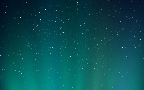 Aurora borealis фон. Яркое северное сияние и звездное небо. Космический фон с сияющими звездами. Зеленый волнистый световой эффект. Волшебное ночное небо. Векторная иллюстрация — стоковый вектор