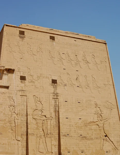 Horus god and Hathor godness carving — Stock Photo, Image