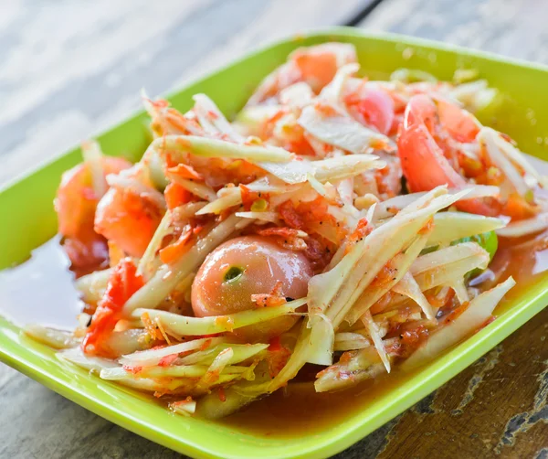 Salada de mamão verde tailandês — Fotografia de Stock