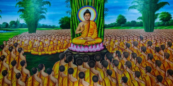 Mural buddyjski — Zdjęcie stockowe