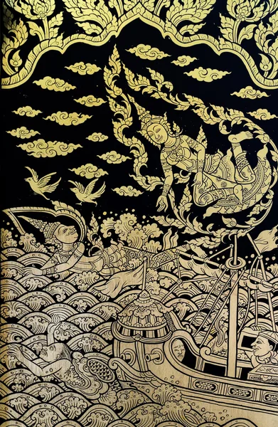 Thai gold leaf art — Stock Photo, Image