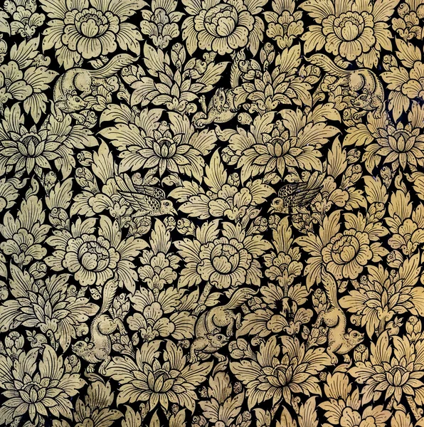 Arte de folha de ouro tailandesa — Fotografia de Stock