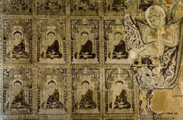 Antik Birmanya duvar resmi — Stok fotoğraf