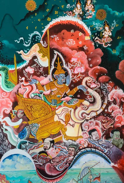 Peinture murale thaïlandaise — Photo