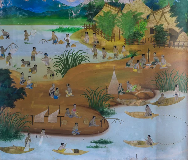 태국 벽화 그림 — 스톡 사진