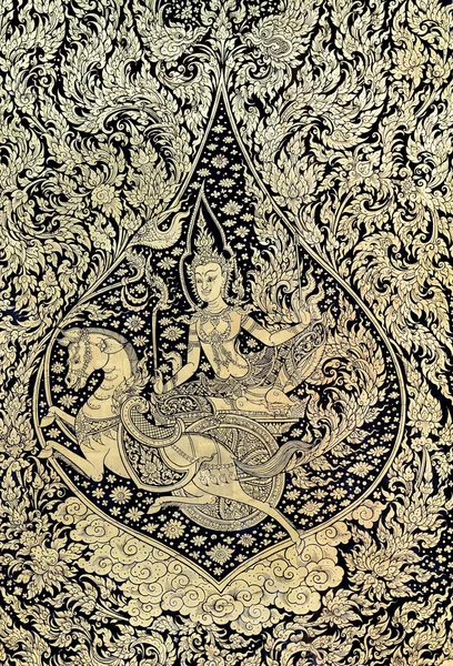Arte de folha de ouro tailandesa — Fotografia de Stock