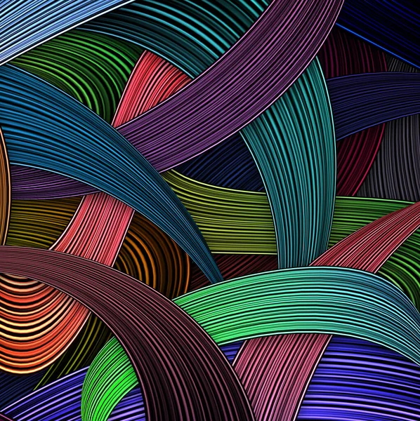 Abstract Gradient Multicolored Stripe Curve Lines Background — 스톡 사진