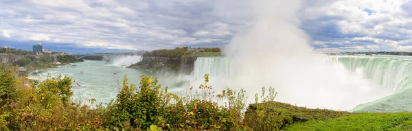 Panoramic View Niagara Falls American Falls Canadian Horseshoe Falls Autumn — ストック写真