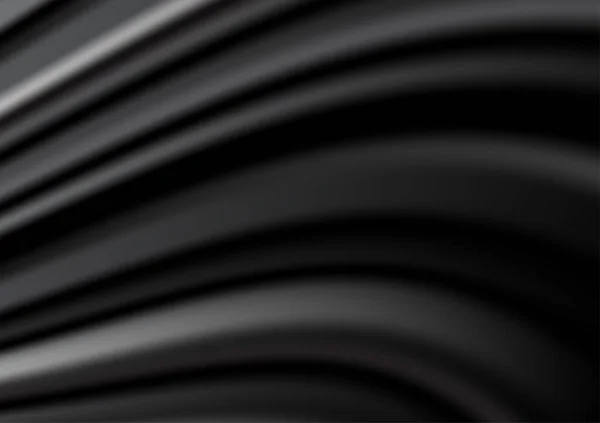 Abstrakter Vektorhintergrund Luxuriöses Schwarzes Tuch Mit Weichen Wellen Oder Flüssigen — Stockvektor