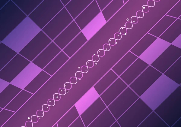 Grille Technologie Vectorielle Abstraite Sur Fond Gradient Violet — Image vectorielle