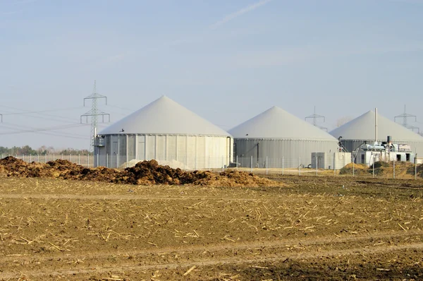 Biogasanlage - μονάδα παραγωγής βιοαερίου — Φωτογραφία Αρχείου