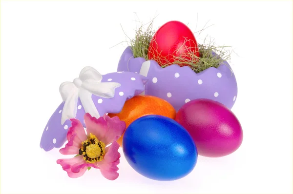 Osternest - påsk korg 12 — Stockfoto