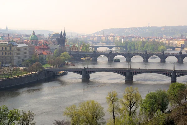 Prag Brecken von oben - Vista aérea de puentes de Praga 03 —  Fotos de Stock