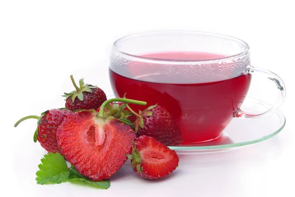 Tee Erdbeere - strawberry tea 02 — Stock Photo, Image