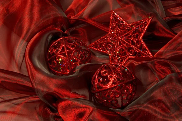 Star and balls on red — Stock Photo, Image