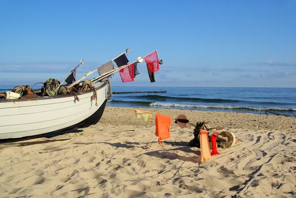 Рыборез на пляже — стоковое фото