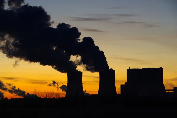 Schwarze Pumpe power plant sunset — Stock Photo, Image