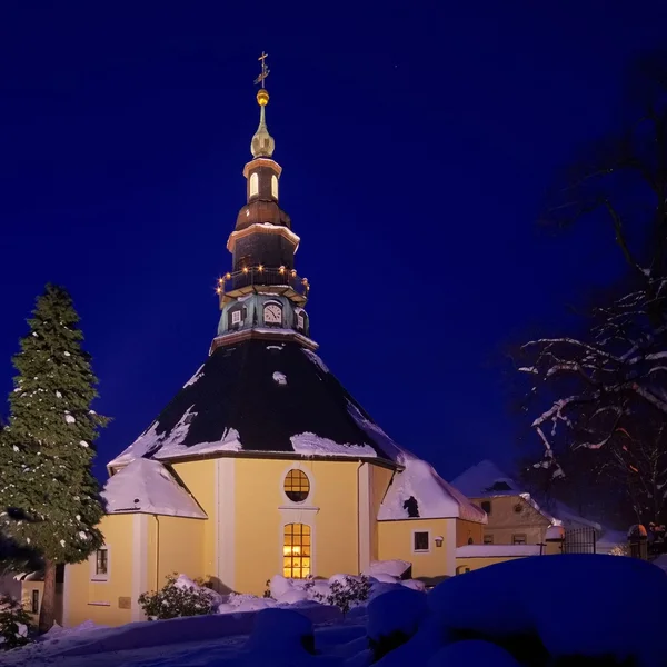 Seiffener Kirche im Winter — Stockfoto