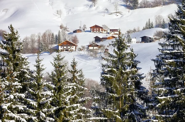 在冬天的阿尔卑斯山 — 图库照片