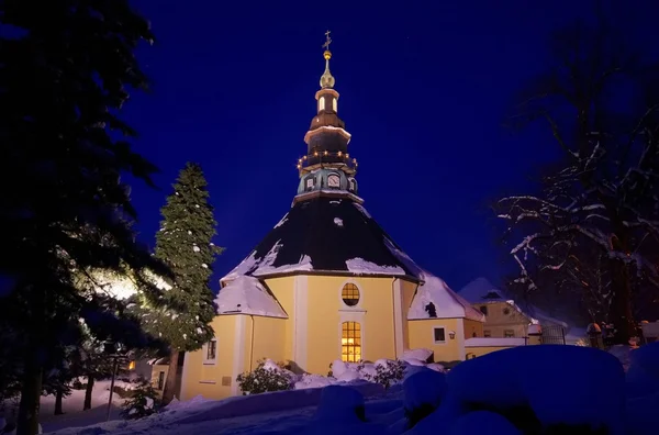 Seiffen church in winter — Stock Photo, Image