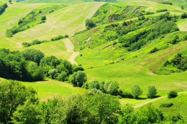 Girit senesialpineskiërs bergen op de achtergrond
