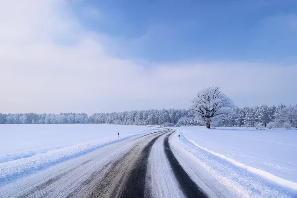 Strada in inverno — Foto Stock