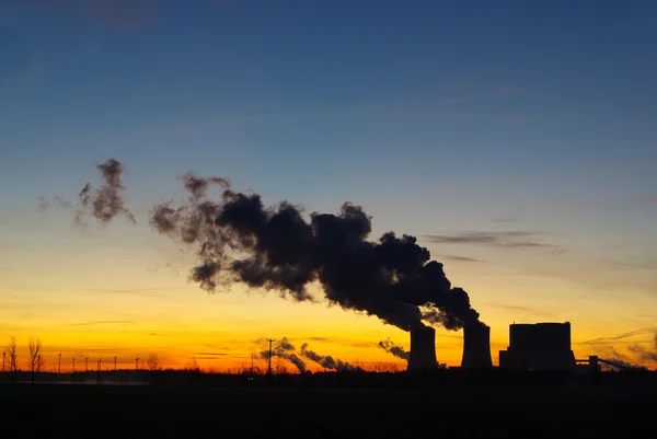 Schwarze Pumpe Kraftwerk Sonnenuntergang 04 — Stockfoto