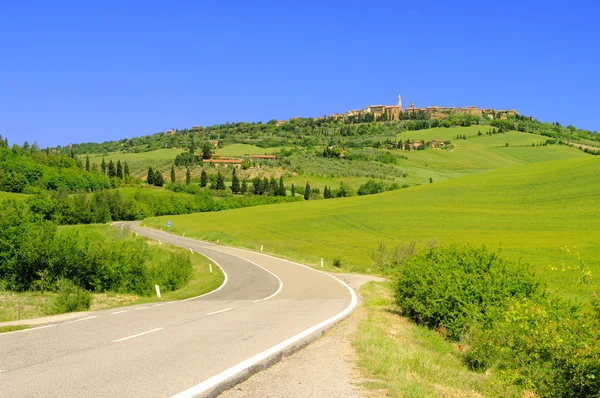 Pienza w Val d'Orcia w Toskanii, Włochy — Zdjęcie stockowe