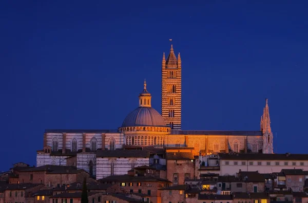 Siena v noci — Stock fotografie