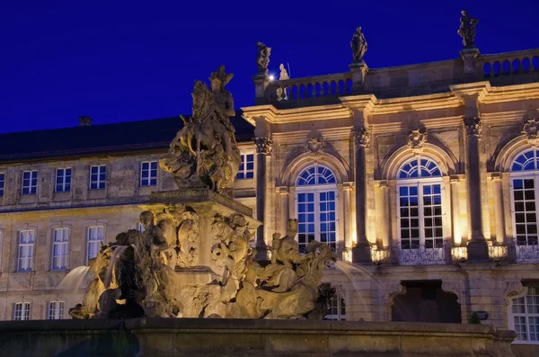 Bayreuth yeni Sarayı gece — Stok fotoğraf