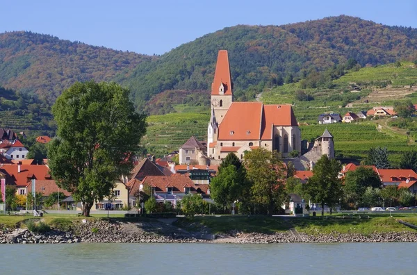 Weissenkirchen in egyház wachau térképén — Stock Fotó