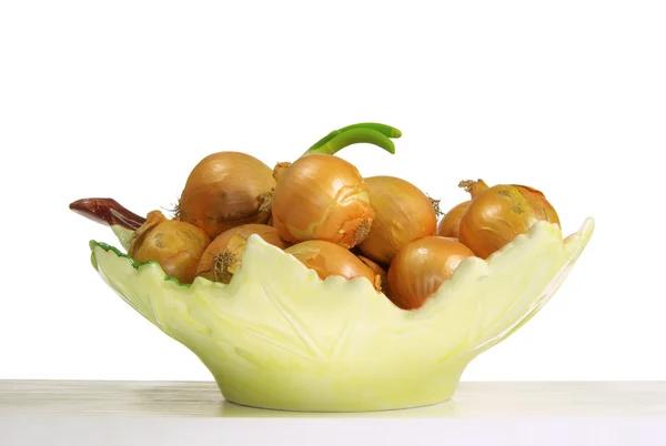 Onion in bowl — Stock Photo, Image