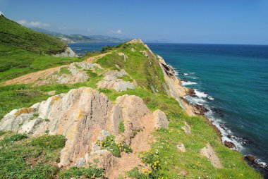 Costa Vasca Zumaia yakınlarında