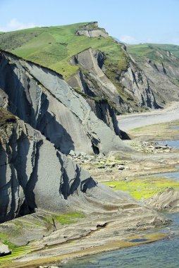 Costa Vasca Zumaia yakınlarında