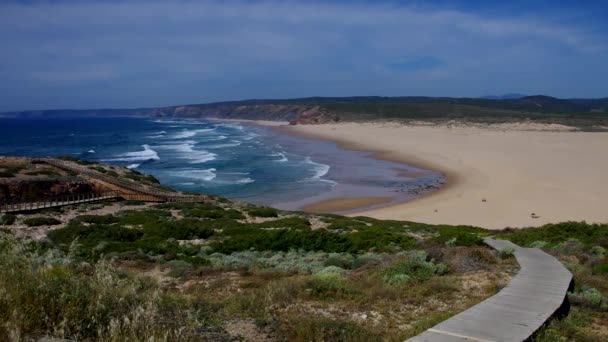 Atlantic beach Carrapateira — Stok video