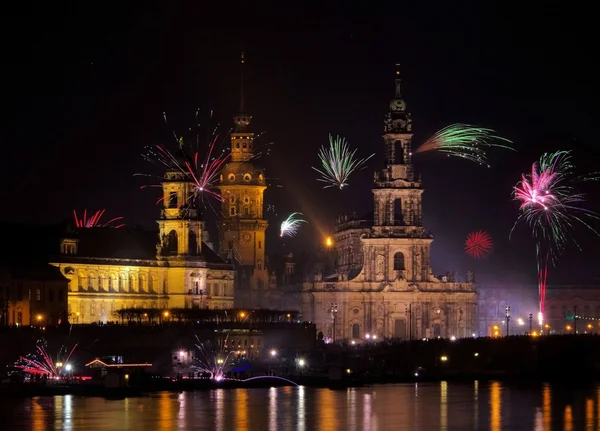 Dresdener Feuerwerk — Stockfoto