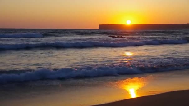 Algarve Strand Tonel Sonnenuntergang — Stockvideo