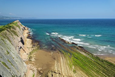 Costa Vasca Zumaia yakınlarında
